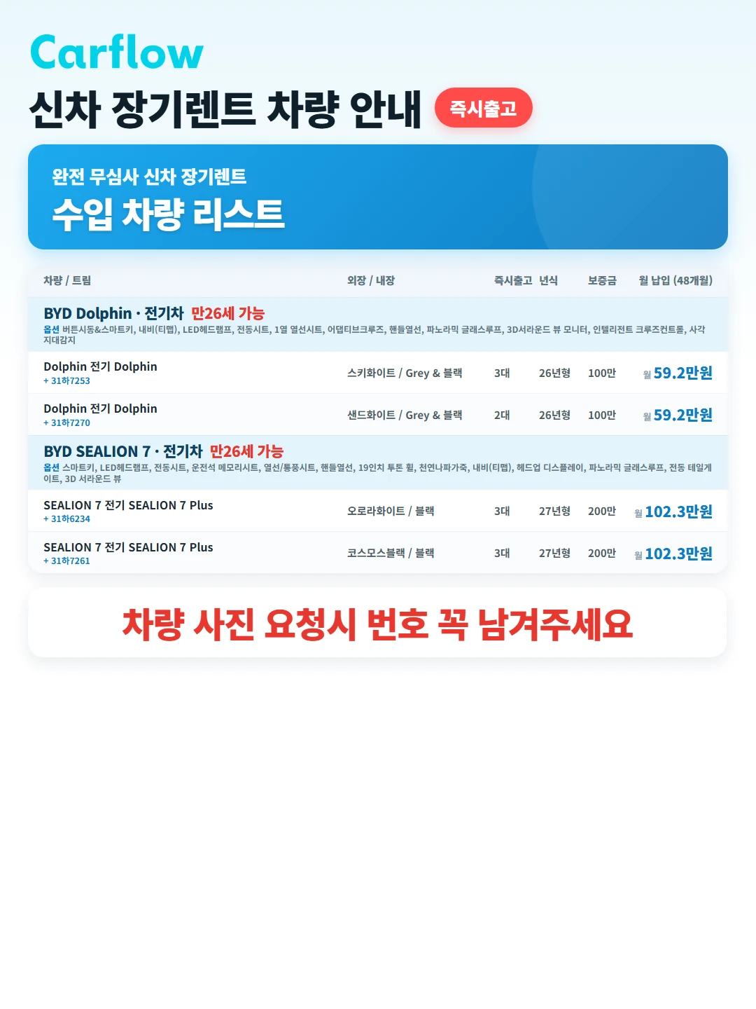 BYD 전기차 완전 무심사 (신차)
